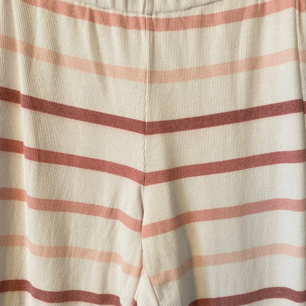 CHASER Anthropologie Striped Flared Leggings Pants‎ Cream Pink Red Boho  Size Sm - Picture 4 of 5